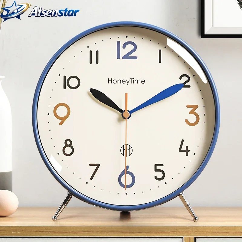 Silent Non Ticking Modern Table Clock Simple Quartz Desk Clock For Living Room Bedroom Home Sitting Room Office Classroom Decor