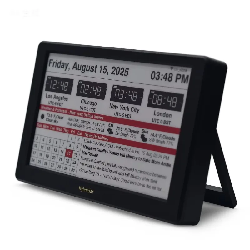 Smart e-ink, anti-blue light, real-time weather Wi-Fi automatic synchronization, world clock, table-mounted dual-purpose