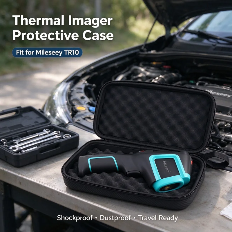 Hard EVA Carry Case for Mileseey TR10 Infrared Thermal Imager, Shockproof Storage Bag with Zipper Mesh Pocket for Thermal Camera