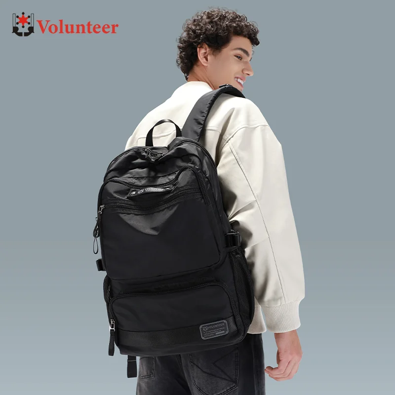 VOLUNTEER Men's Travel Laptop Backpack Fashion Oxford Cloth Waterproof Business Backpack Men Large Capacity Schoolbag1825-13