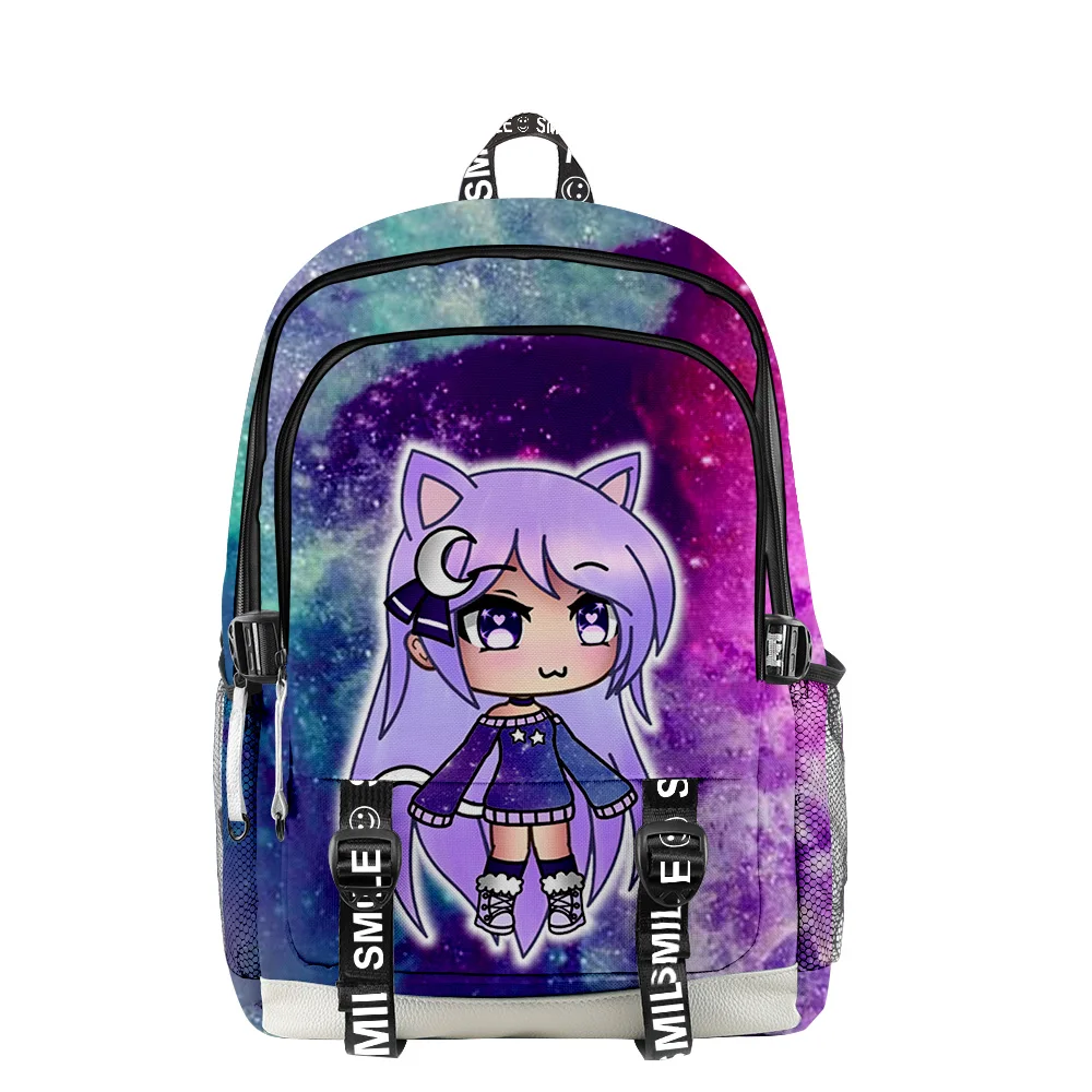 Harajuku Novelty Cool School Bags Unisex Gacha Life Travel Bag 3D Print Oxford Waterproof Notebook Shoulder Backpacks A