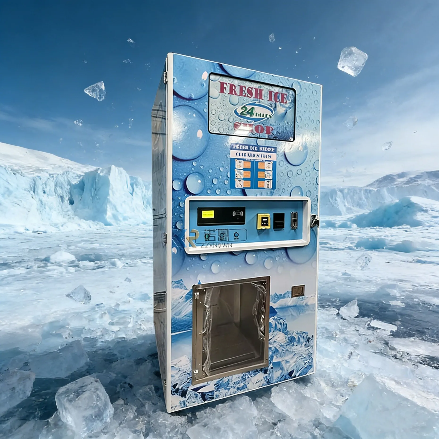Vending Machine Supplier Cube Ice Vending Machine and Auto Bag Ice Vending Machine Support Customized