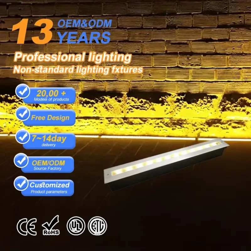 Most Popular Buried Lamp IP65 Garden Strip Ground Surface Mounted LED Linear Light Driveway Underground Lights Remote Control