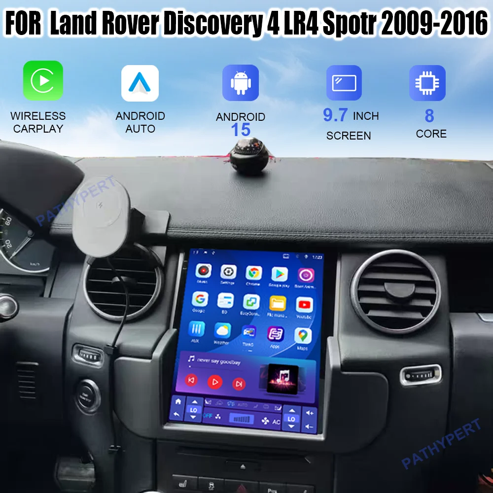 Android 15 For Land Rover Discovery 4 LR4 Spotr 2009-2016 Car Multimedia Player Radio Auto Bluetooth Stereo GPS Carplay 4G WiFi