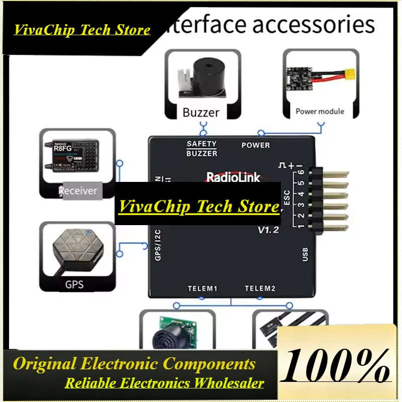 VivaRadioLink Mini Pix FC Barometer Protection Altitude Hold I2C Expansion 6 Ultrasonic Obstacle Avoidance For RC Models