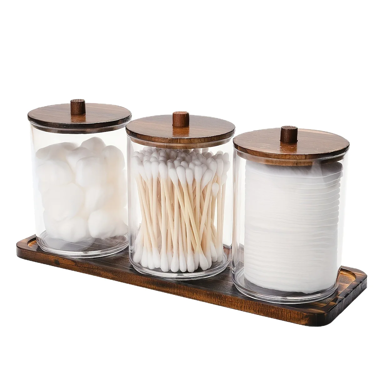 CX round storage tank, cotton swab box, cotton ball storage box, plastic cover, small, medium and large storage.