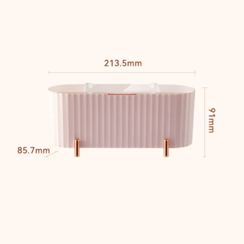 Transparent Desktop Makeup Organizer Box With Lid, Dustproof Cotton Swab Holder, Cotton Pad Storage Box