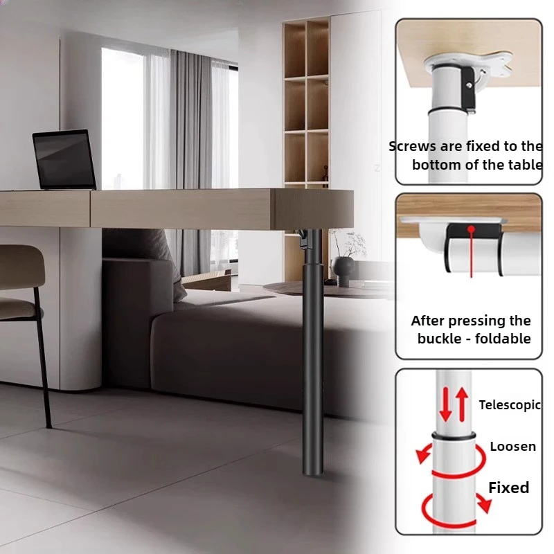 Folding Adjustable Height Desk Legs Telescopic Standing Table Frame with Lift Furniture Parts Kitchen Island Counter Accessories