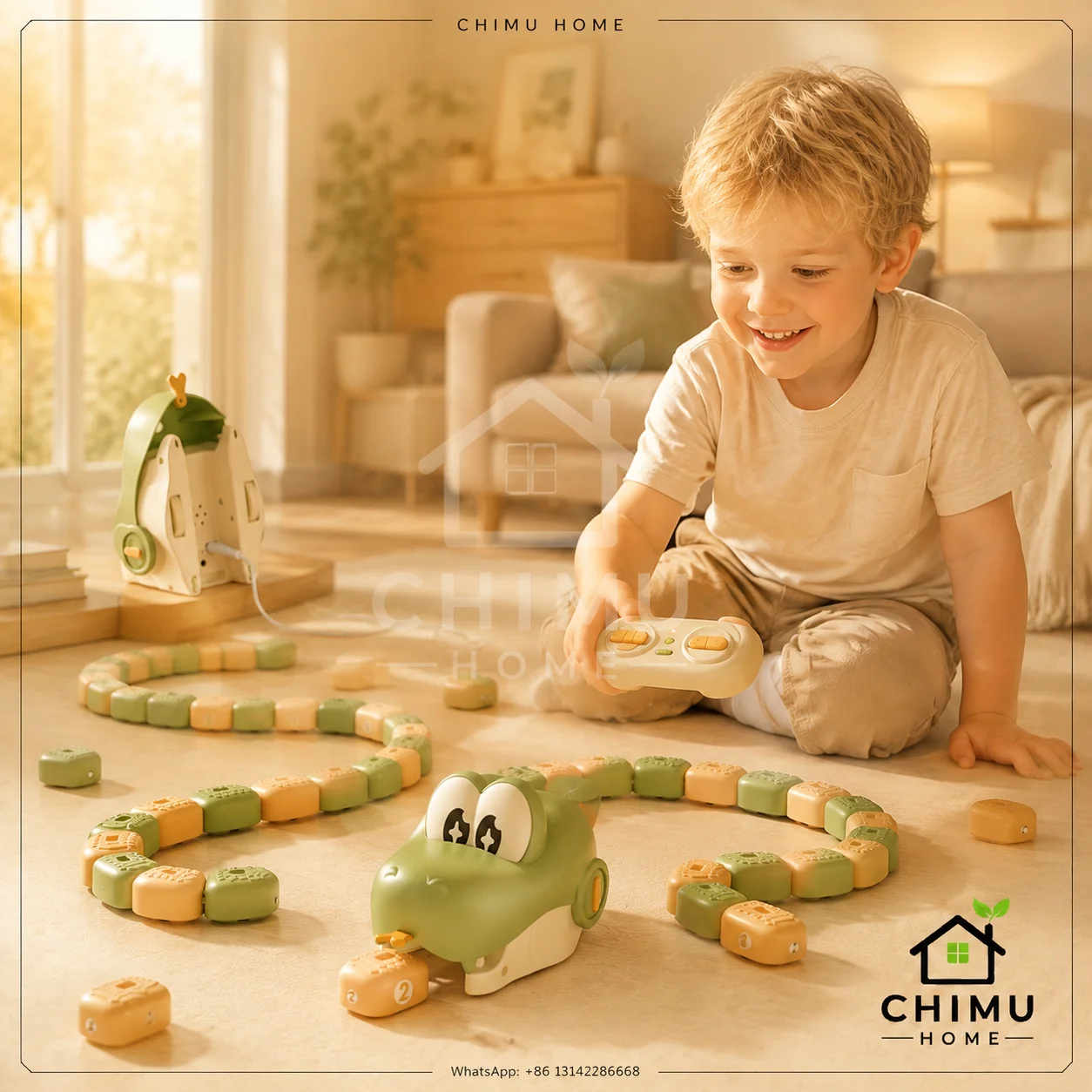 【CHIMU HOME】Magnetic Remote Control Gluttonous Snake Battle Toy Interactive RC Snake with Music for Kids Montessori Gift