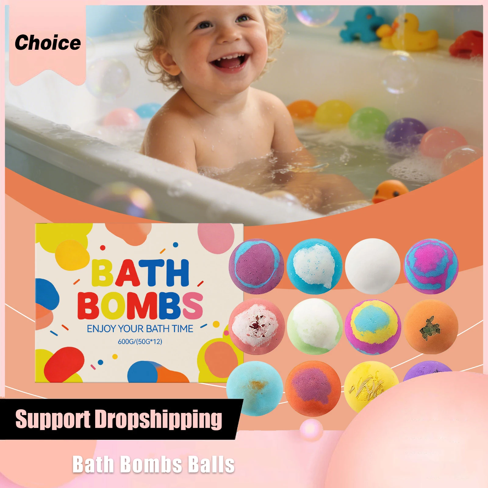 Bath Bombs Balls Moisturizing Locks Moistures Multi-effect Gently Cleanses Softens Skin Skin-Friendly Mild Formula Colored Fizzy