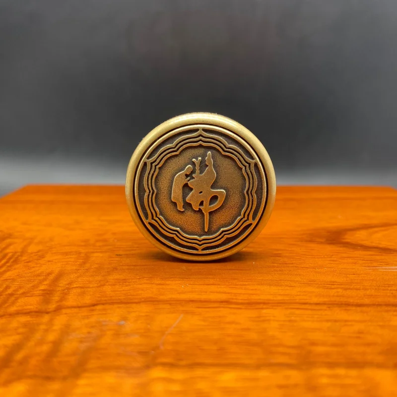 Brass Prajna Paramita Heart Sutra Stress Relief Artifact Home Decor Ornament Rotatable Fidget Spinner