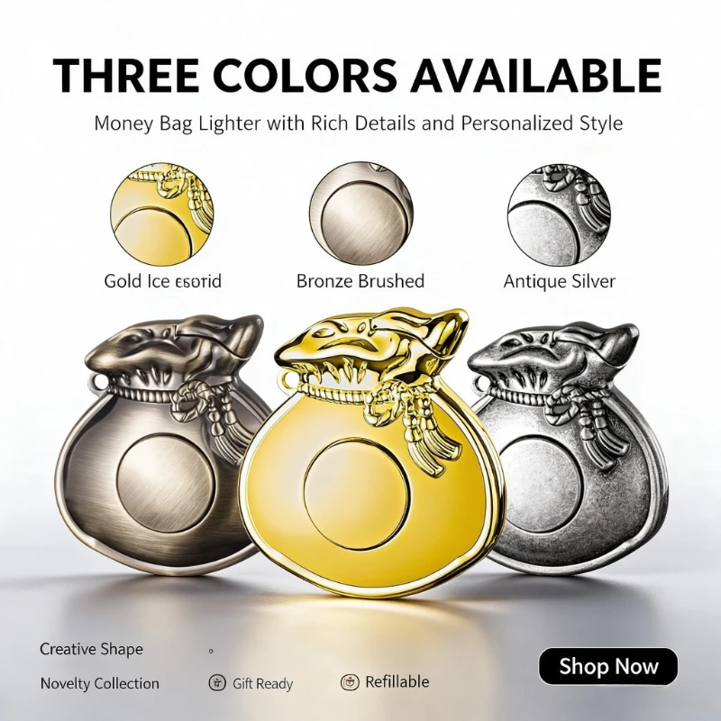 Unique Creative Red Flame Balloon Lighter, Windproof Function, New Money Bag Appearance,Rotatable Turntable Stress Relief Design
