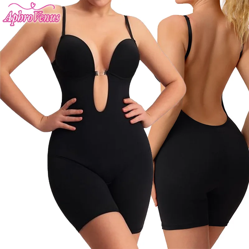 Sexy Women's Backless Shapewear Seamless One-piece Slim Body Suit Low Back Body Shaper Tummy Control Bodysuit Flat Belly Corset