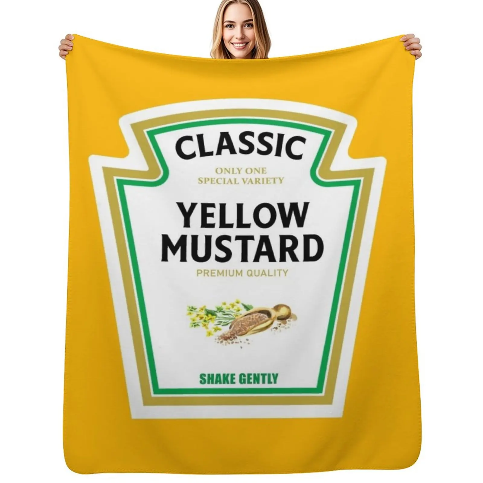 Mustard Halloween 2023 Costume Matching Family Group Couple Mayo Ketchup Throw Blanket Furry Decoratives Blankets