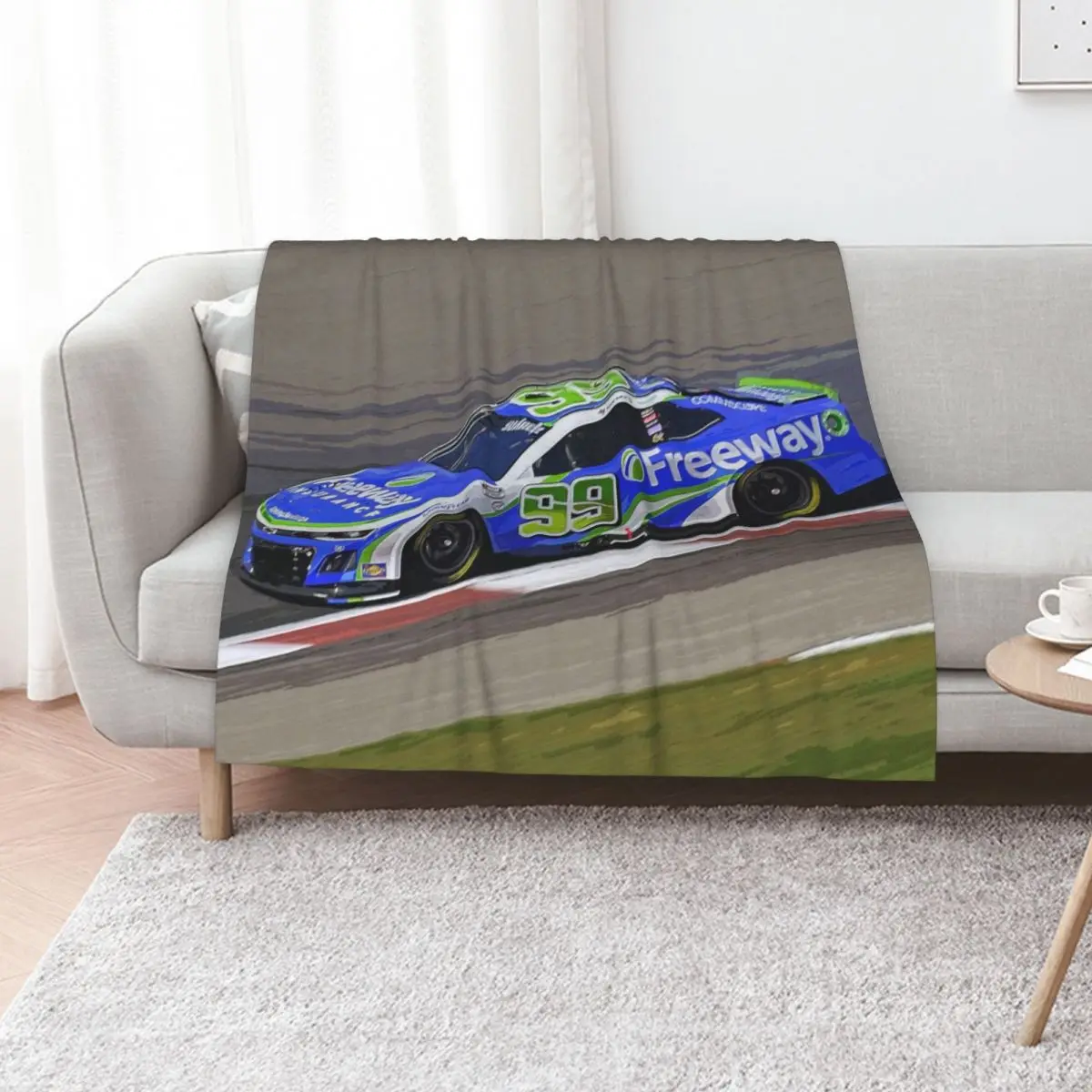 Daniel Suarez racing his 2023 nascar racecar Throw Blanket christmas gifts Comforter Bed linens Beach manga sofa bed Blankets