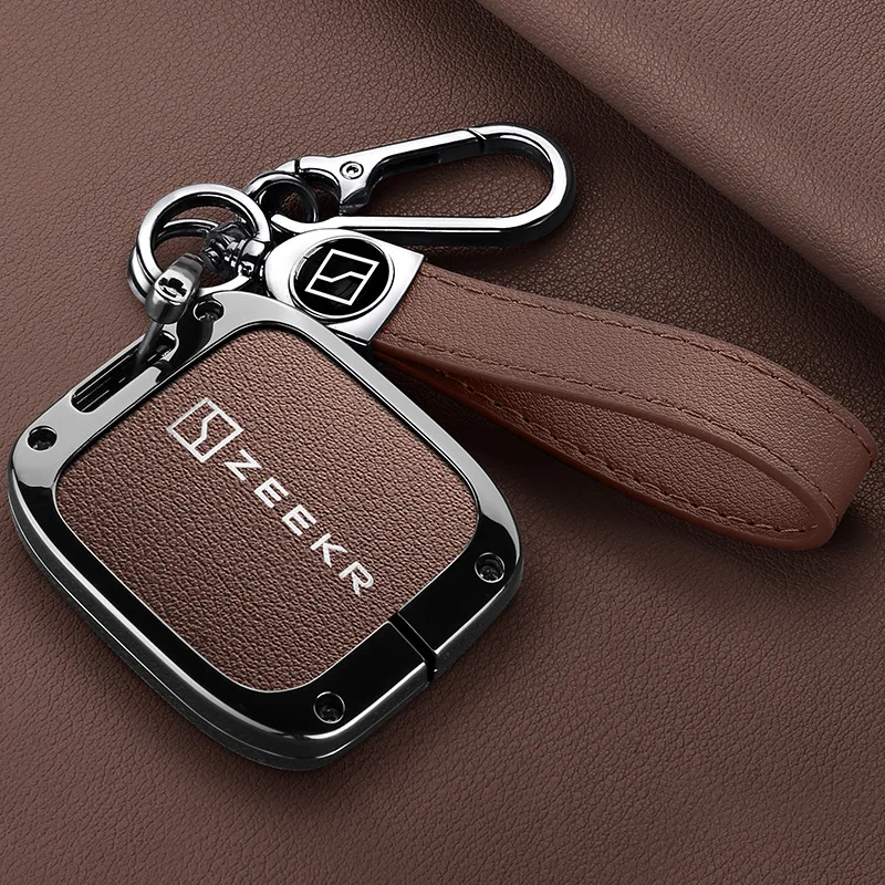 Portable Key Case for ZEEKR 001 ZEEKR X 2023 2024 Remote Car Key Cover Fob Holder Protection Shell Keyring Keychian Accessories