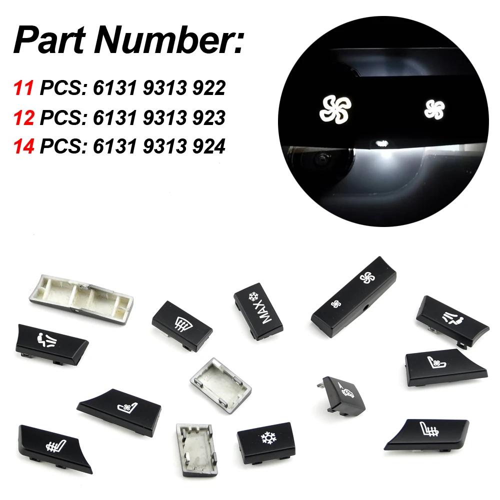 Silver Black Console Dashboard Air Condition AC Control Switch Button Cover For BMW 5 6 7 Series F10 F18 F06 F12 F01 F02 520 523