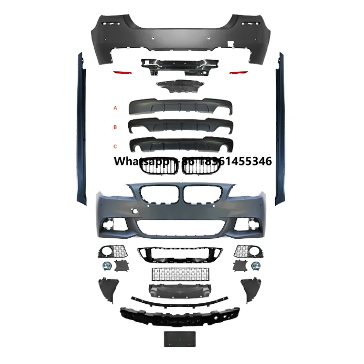 For  5 Series F10 2014-2017 Upgrade to M-tech Style Front Bumper Rear Bumper Grille Side Skirt Easy Installation Body Kit