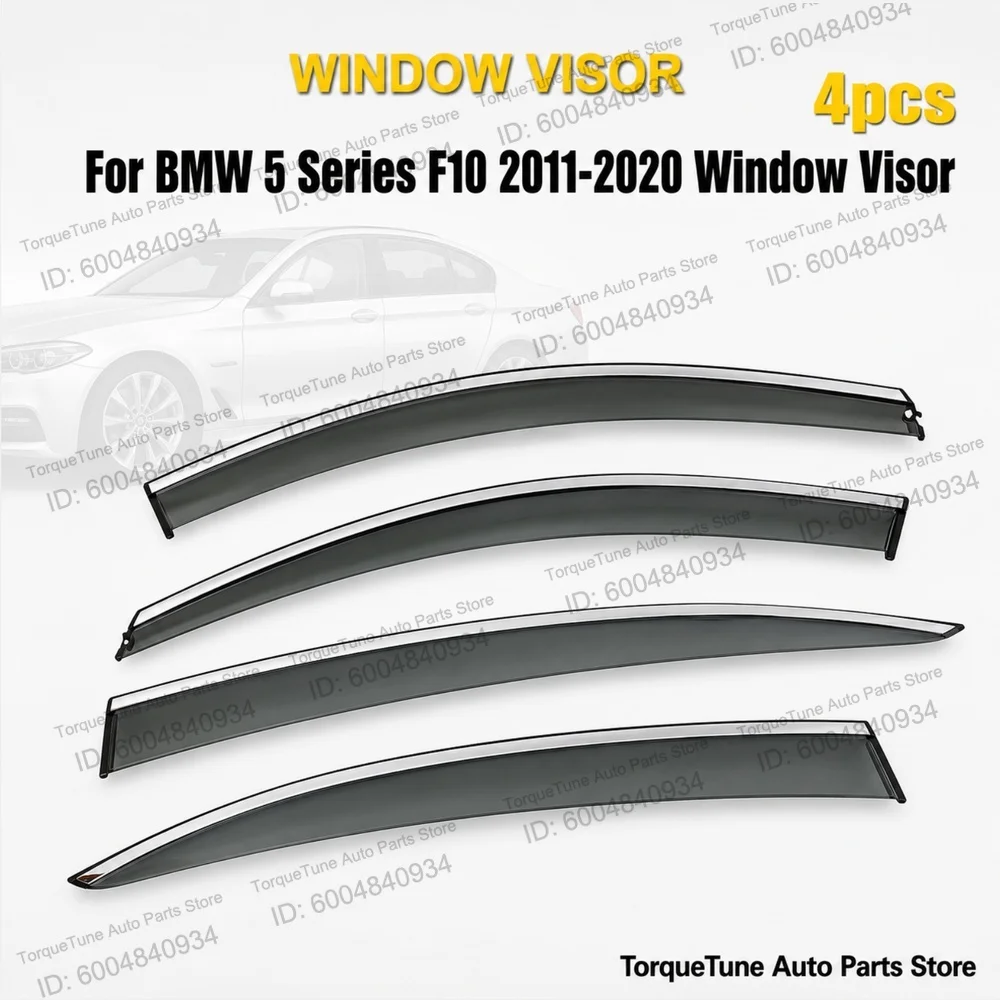 Injection PC Stainless Steel Air Premium Easy Installation Durable Window Visor For BMW 5 Series F10 2011-2020 Direct Fit
