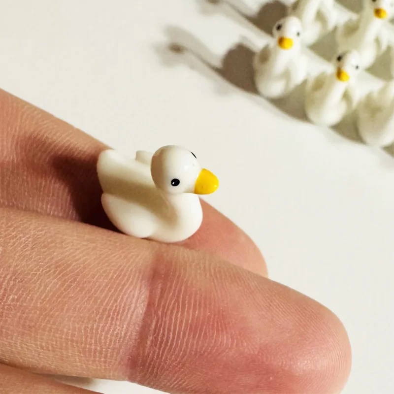 5/10Pcs Mini Goose Resin Animals Figures, Goose Statue Desk Decor Miniature Figurines for DIY Craft Micro Landscape Ornament