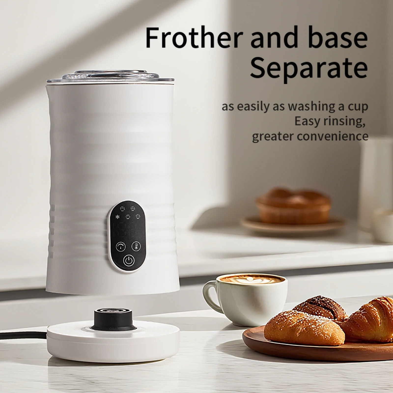 Milk Frother 5 in 1 Electric Milk Foamer 400W with Temp Speed Control for Latte Cappuccino Coffee Home