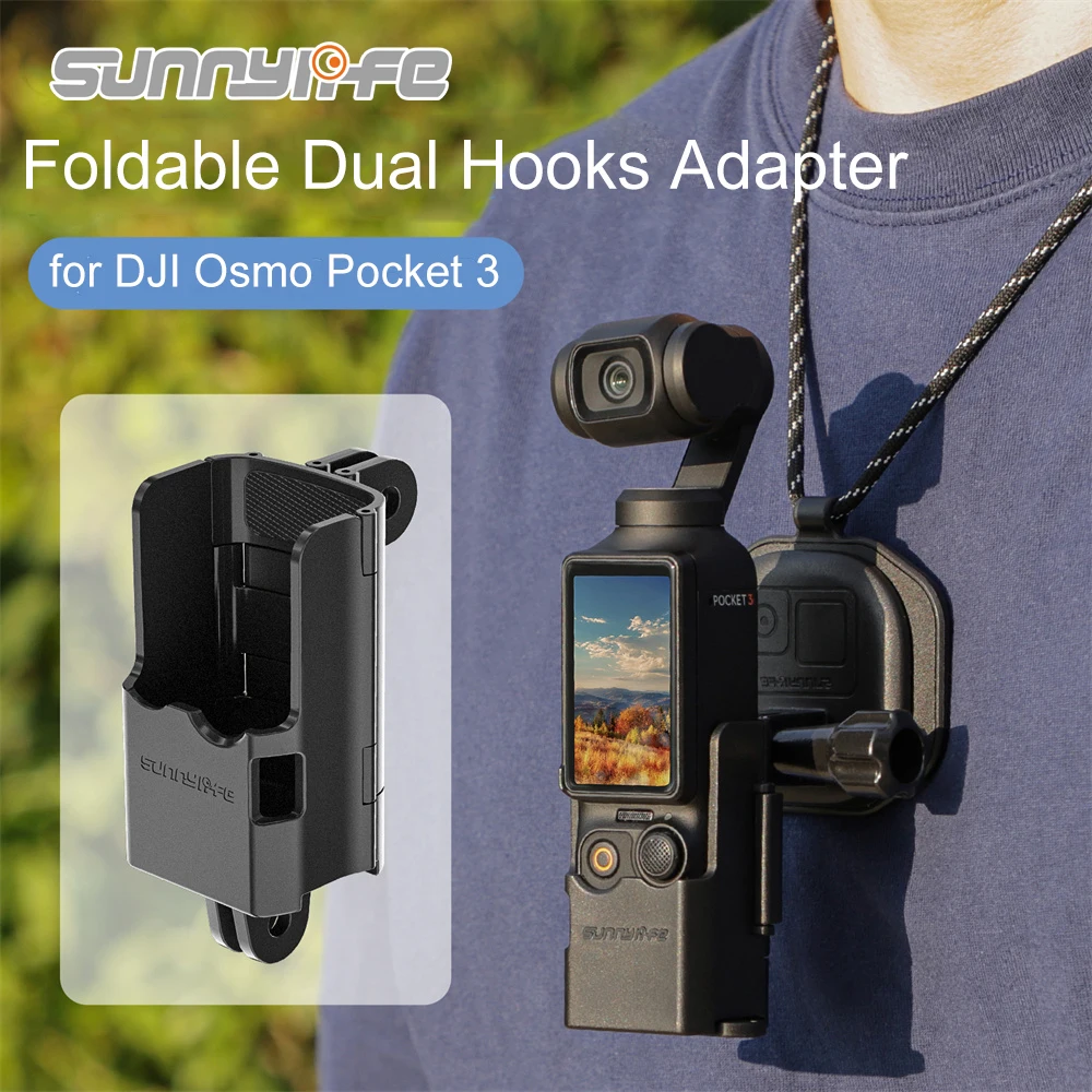 Sunnylife Foldable Dual Hook Adapter Frame for DJI Osmo Pocket 4/Pocket 3 Expansion Bracket Protective Case Camera Handle Cover