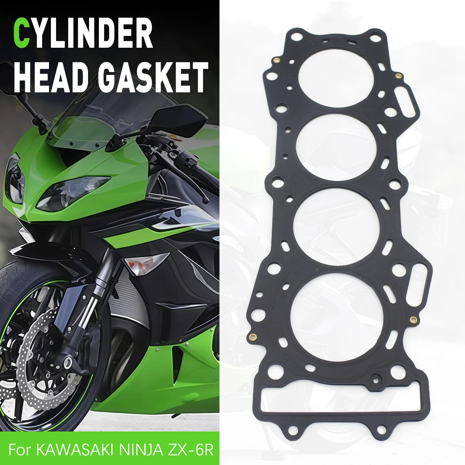 Motorcycle Cylinder Head Gasket Engine Sealing For Kawasaki Ninja ZX6R 2009 2010 2011 2012 ZX600R Monster Energy 2009 11004-0085