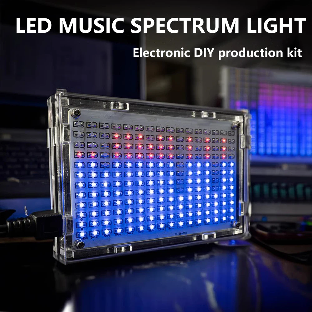 LED Music Spectrum Display Colorful Screen Loudspeaker 51 Microcontroller DIY Kit for Practicing Assembling Electronic Products