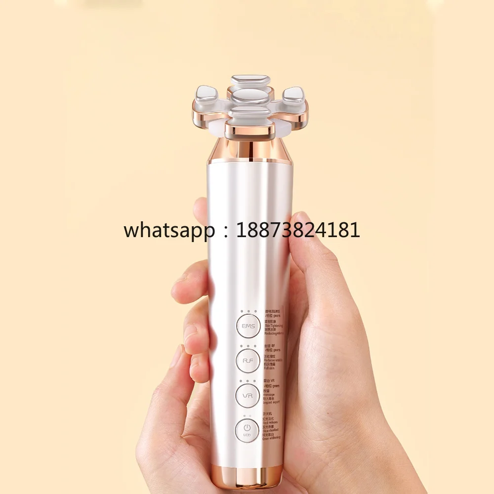 Unique Free Moving Head Three LED Light Vibtraion EMS Home Use Facial Beauty  fast shipping