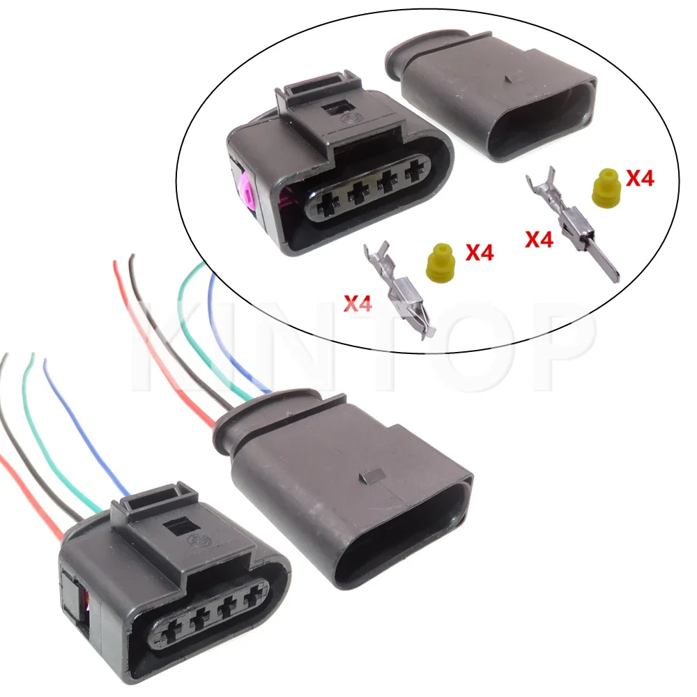 1 Set 4 Pins Plug Socket 1534159-1 638245-1 1J0973724 1J0973824 Car Ignition Coil Connector AC Assembly For VW Audi