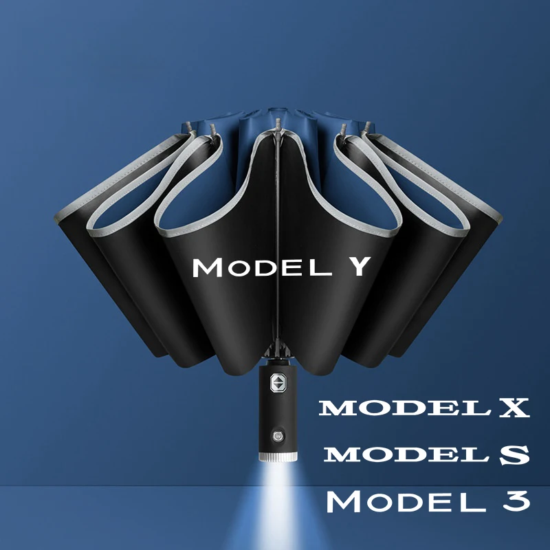 For Tesla Model 3 Y X S Car Automatic Folding Windproof Sunshade Umbrella Automatically folding umbrella Automobile Accessories