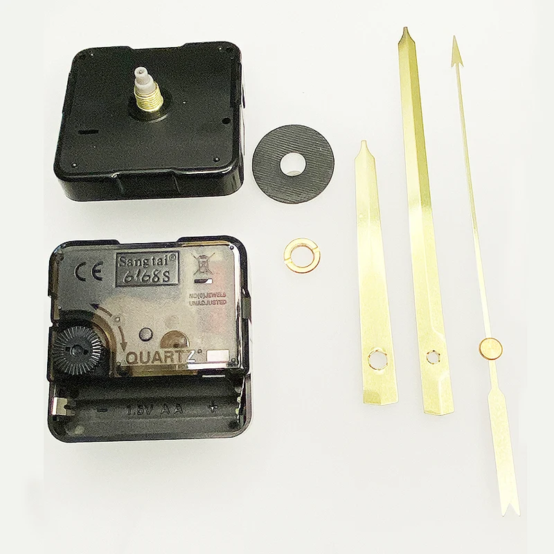 6168S 6mm & 9mm Screw Axis Silent Plastic Wall Clock Mechanism with Hands DIY Sweep Quartz Movement Accessory