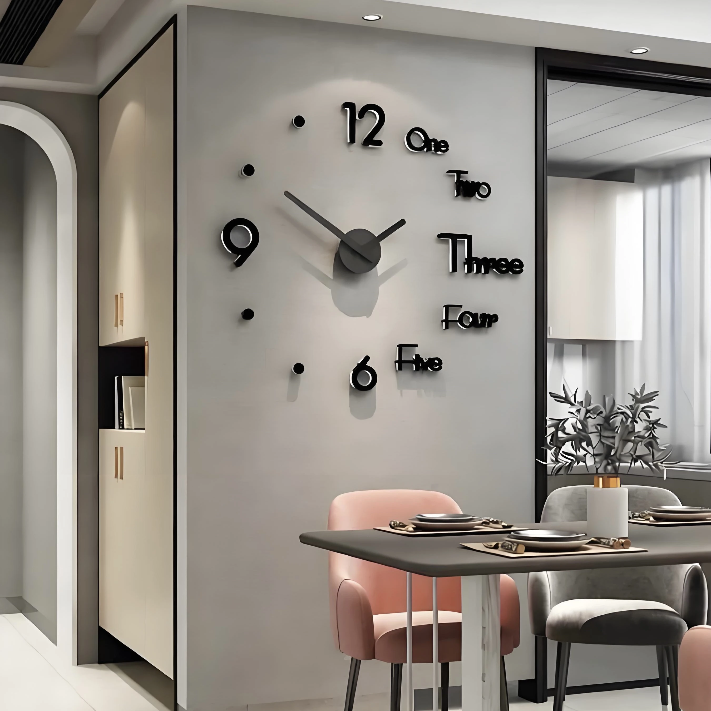 Large Wall Clock Quartz 3D DIY Big Watch Decorative Kitchen Clocks Acrylic Mirror Sticker Oversize Wall Clocks Home Letter Decor