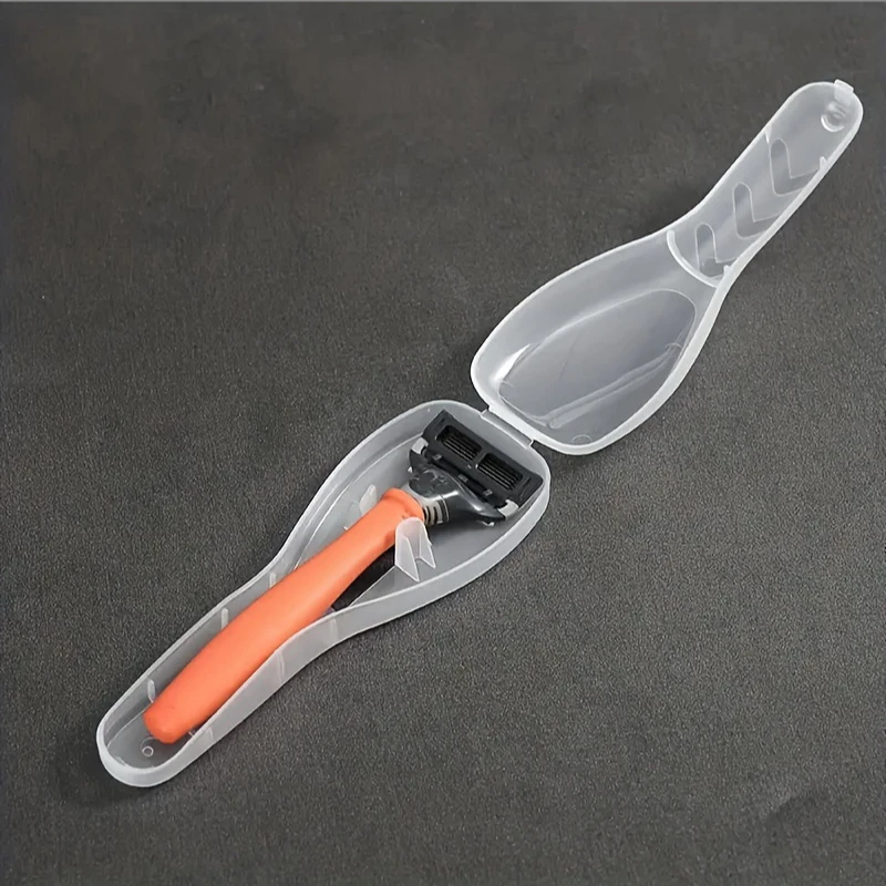 Clear Portable Plastic Razor Storage Case Dustproof Travel Organizer Holder for Men Shaver Cartridge