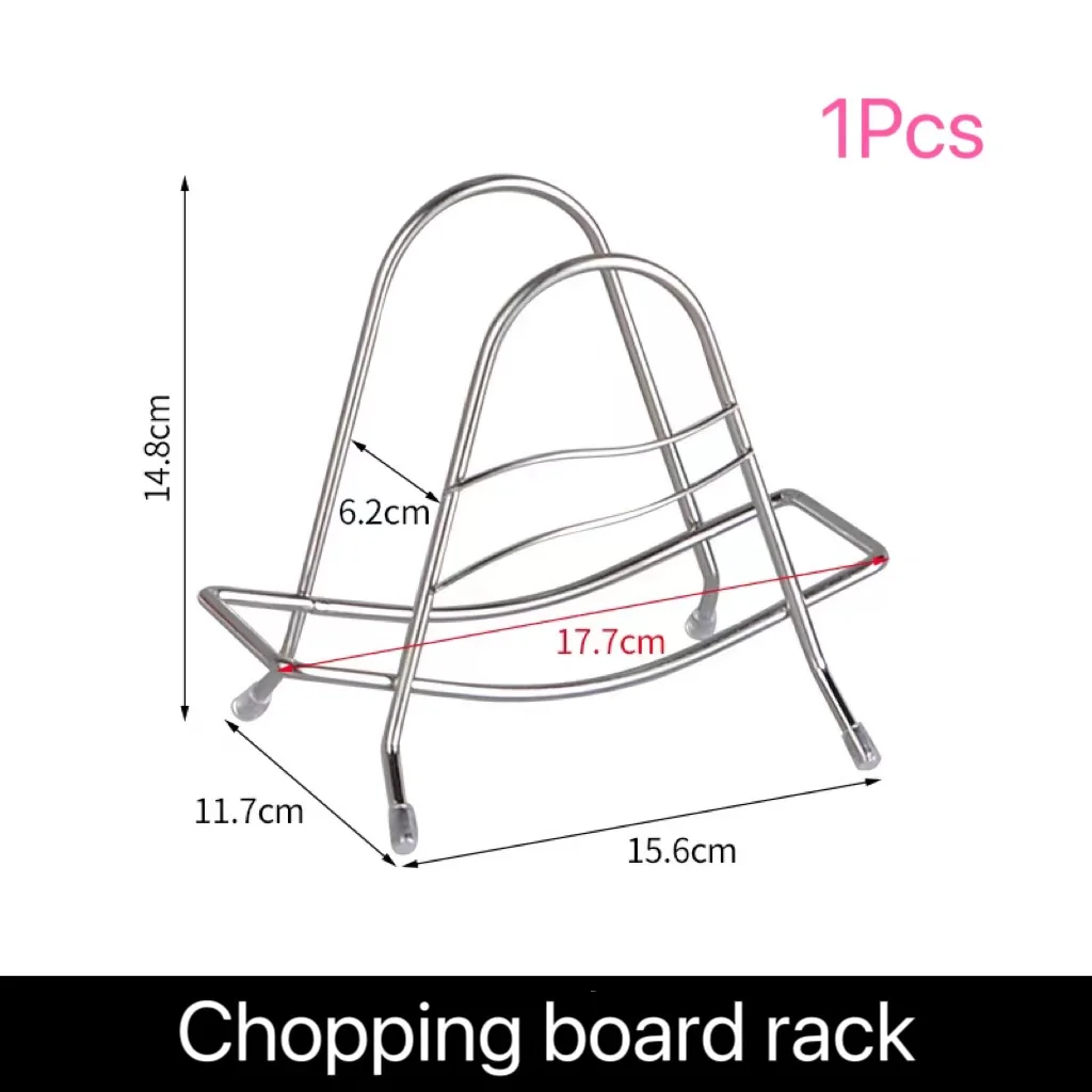 1PC Stainless Steel Multifunctional Kitchen Chopping Board with Drain Rack Storage Holder for Pot Lids And Utensils