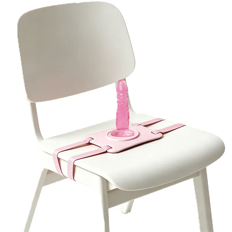 Hands Free Dildo Chair Mount - Silicone Suction Cup Strap-On with Adjustable Straps for Riding Pleasure & Couples Play