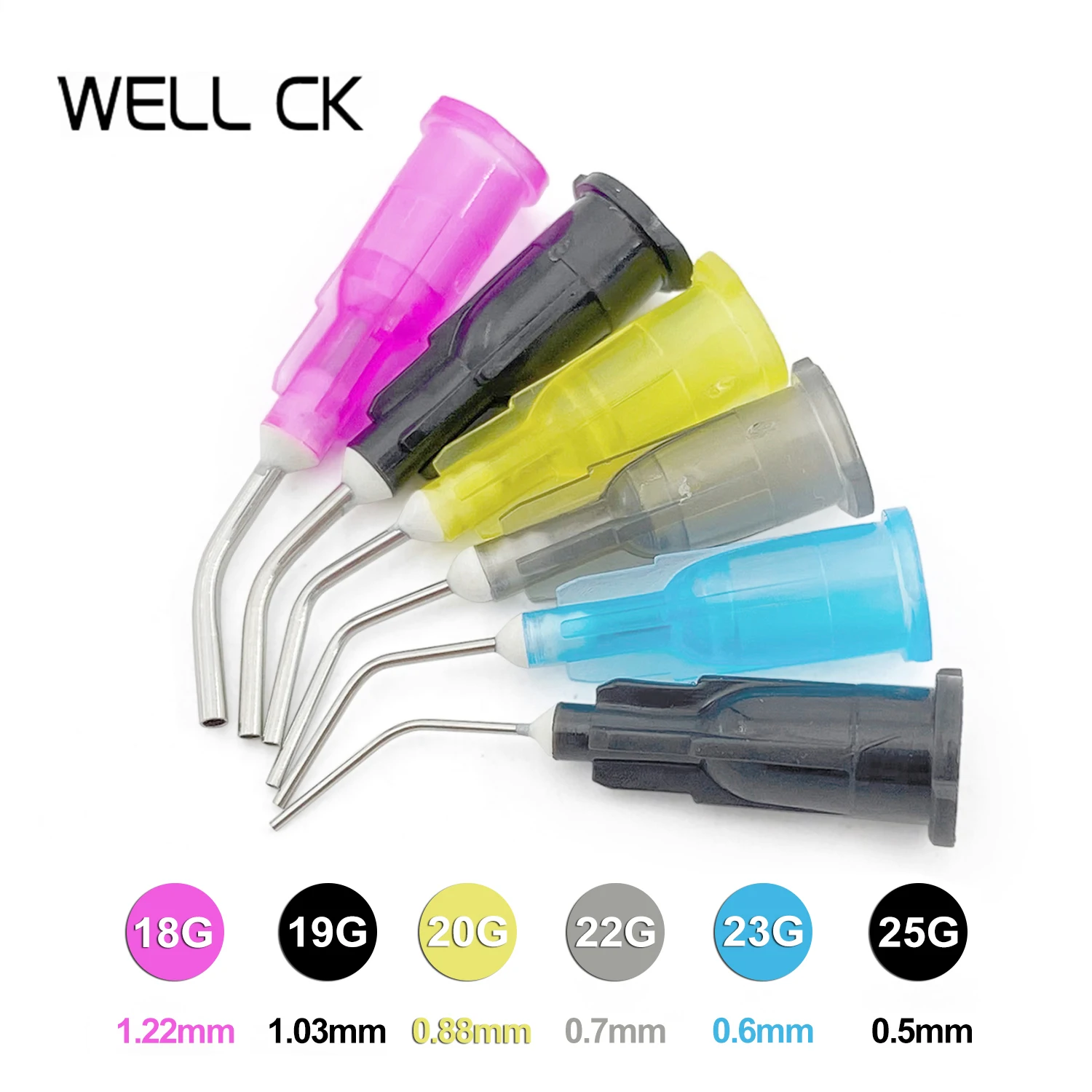 100pcs/lot Equipment Irrigation Bent Needle Tips Dental Flow Sealant Etchant Composite Resin Acid Reagent Delievery Syringe Tips