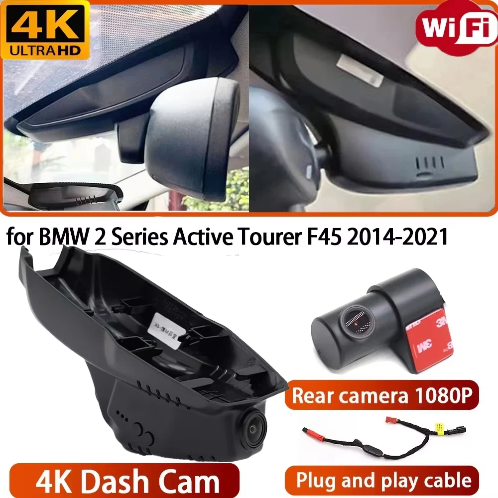 for BMW 2 Series Active Tourer F45 2014-2021 Video Recorder 4K DVR Dash Cam Wifi OEM Camera 170° Wide Angle Loop Recording