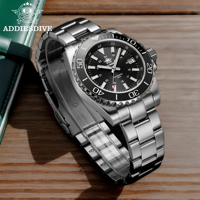 ADDIESDIVE AD2504 Diving Watch of Men Japan 8215 Automatic 200M Waterproof Stainless Steel Mechanical Luminous Sapphire Watches