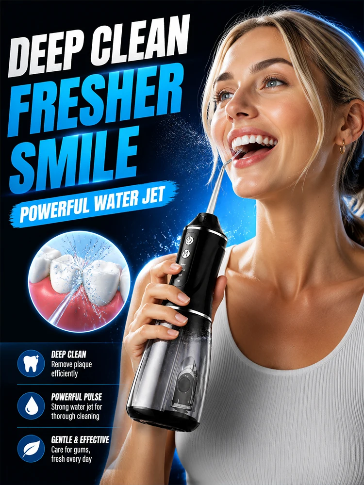 Dental Water Flosser Cordless Oral Irrigator Powerful Water Jet Teeth Cleaning Machine Portable Electric Mouth Cleaner