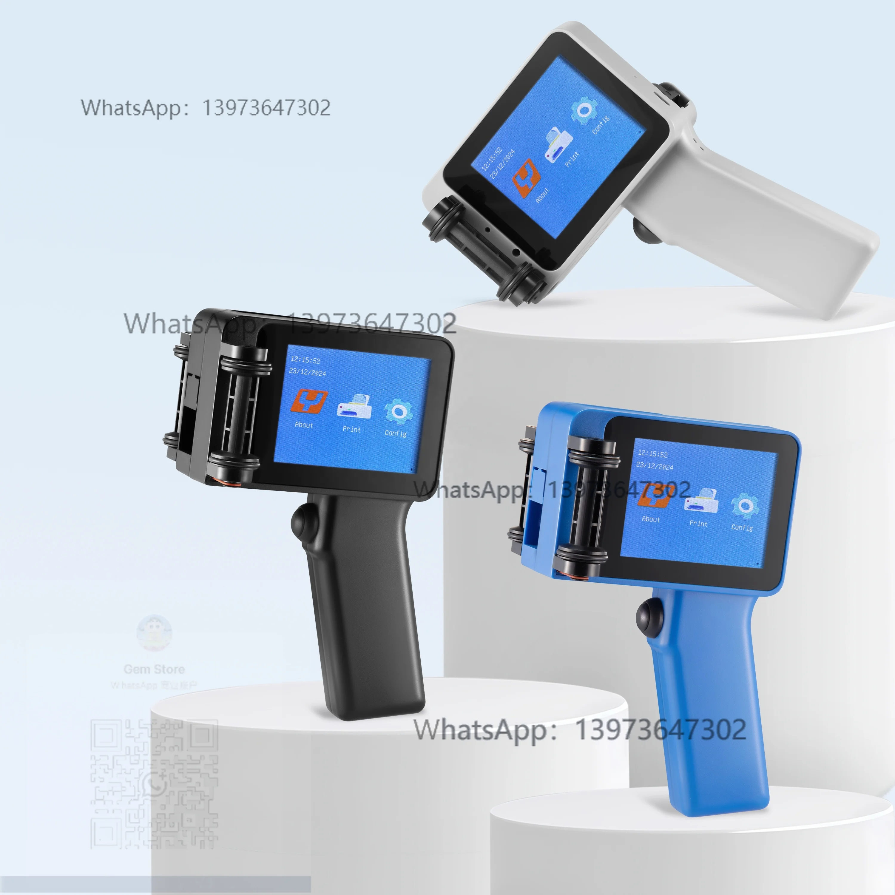 New 12.7mm Mini Batch Plastic Hand Held Portable Logo Printer Handheld Inkjet Jet Machine Date Inkjet Printers