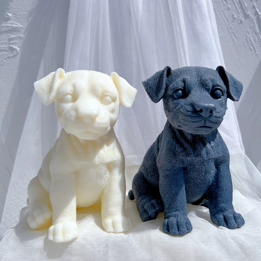 Jack Russell Puppy Candle Silicone Mold 3D Animal Cute Puppies Statue Soy Wax Mould Dog Lover Gift Home Decor Molds