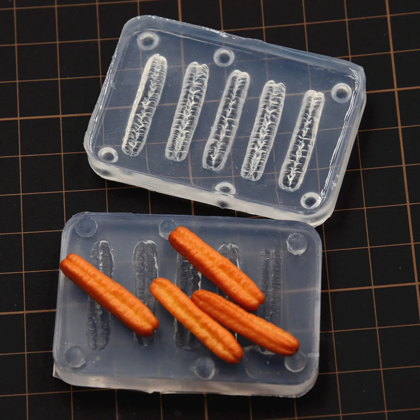 Mini Chinese 3D Fired Bread Stick Silicone Mold Pottery Clay Food Toy Handicraft Fasting DIY Molds