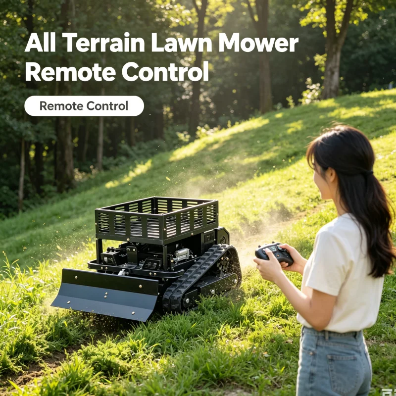 Customized Hot Sale Factory Direct Remote Control Lawn Mower Wireless Lawn Mower 550Mm Cutting Width Strong Power For Orchard