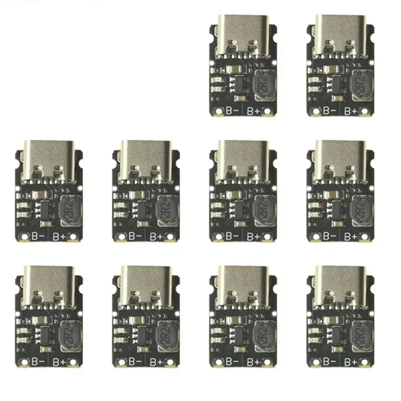 10pcs Type-C 5V Charge Discharge Integrated Module 3.7V 4.2V 18650 Lithium Battery Charging Boost Power Board Protection
