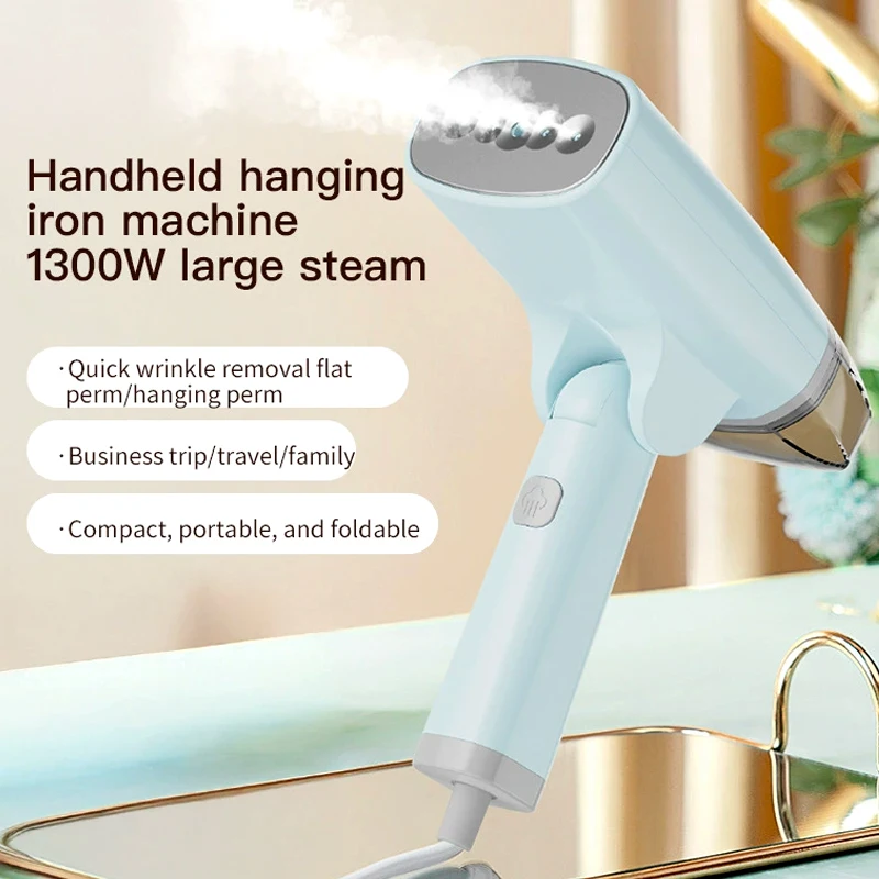 1300W Handheld Hanging Steam Iron Portable Mini Electric Ironing Machine Small Clothes Steamer for Student Household Travel Use