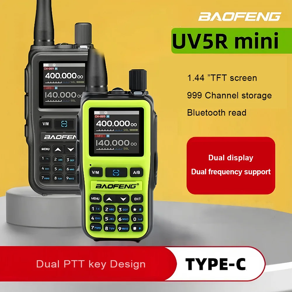 BAOFENG UV-5Rmini Air Band Receive VHF UHF Radio Bluetooth Programming Wireless Copy Frequency VOX UV-5R MINI Walkie Talkie