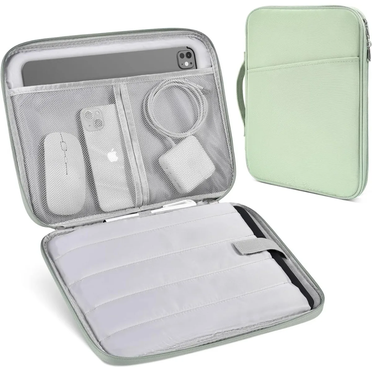 iPad Pro 12.9 Sleeve, Tablet Travel Carrying Case Bag for13 Inch iPad Pro M4 2024 & iPad Air M2 with Magic/Smart Keyboard, Green