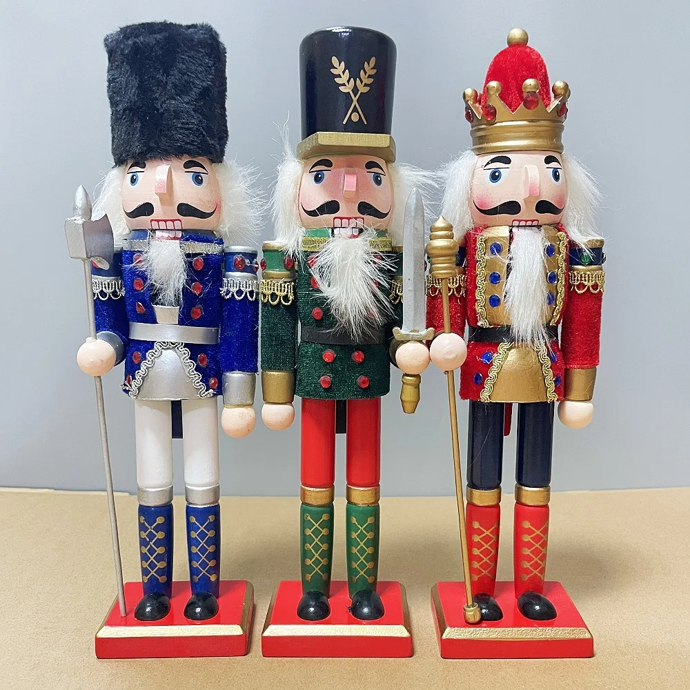30CM Mixed Styles New Nutcracker Wooden Craft Ornament Creative Home Christmas Decoration