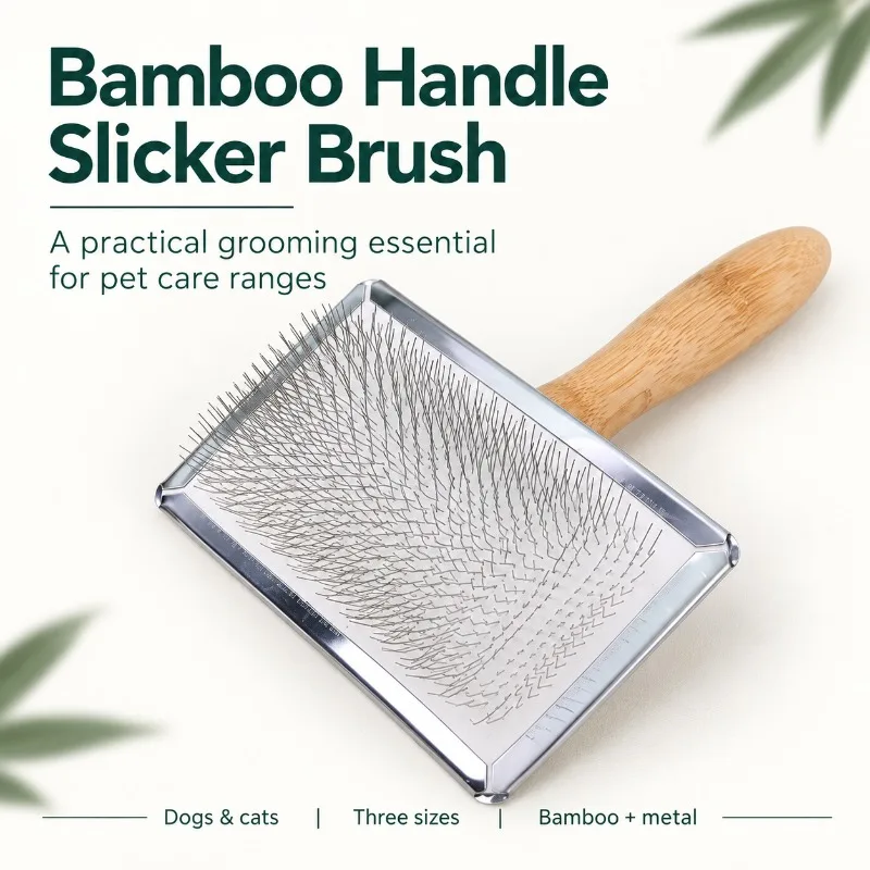 Metal Pet Hair Remover Comb Pet Massage Durable Dog Brush Ergonomic Handle Slicker Brush for Cats Hair Knot Opening